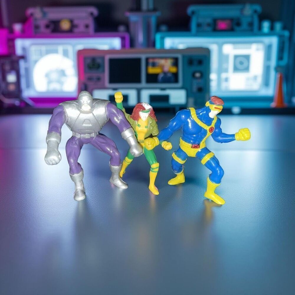 Vintage 1995 Hardee's Kids Meal X-Men Sentinel, Rogue, and Cyclops Figures A25